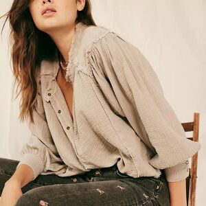 Free People We The Free Beach Day Cotton Pullover - Size XL